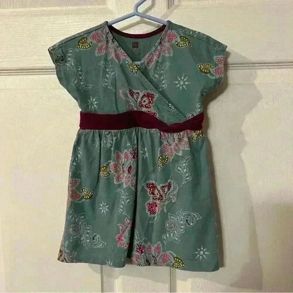 Tea Collection Girls 100% Cotton Floral Dress, Size 18-24 Months
